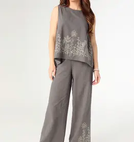 Ava Pant with Floral Embroidery