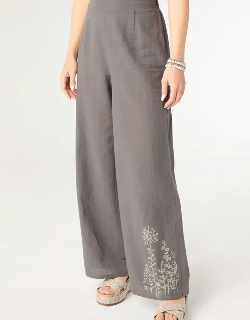 Ava Pant with Floral Embroidery