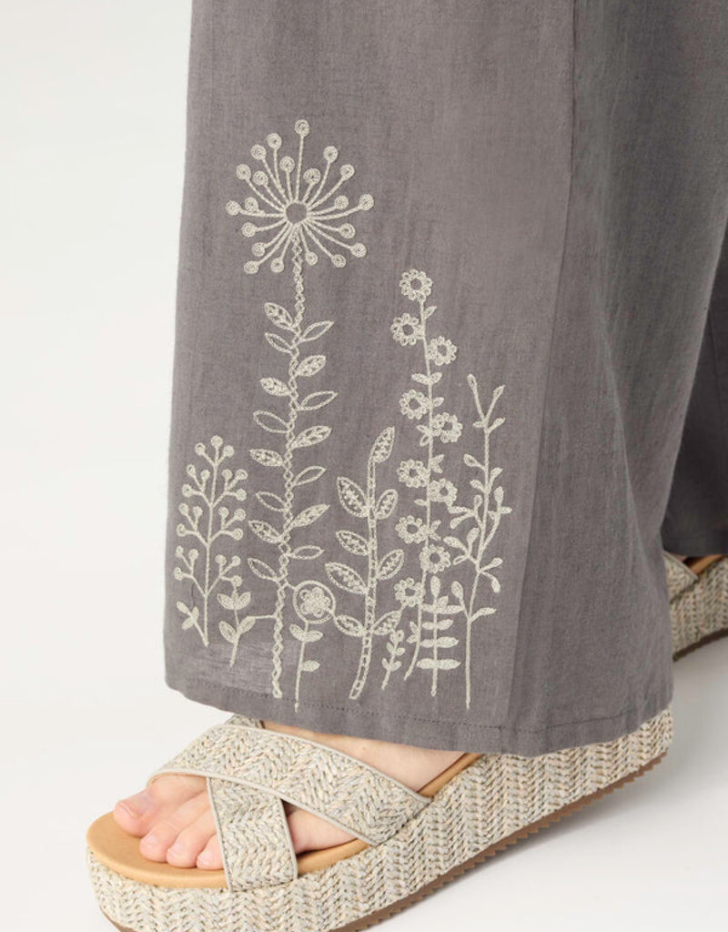 Ava Pant with Floral Embroidery