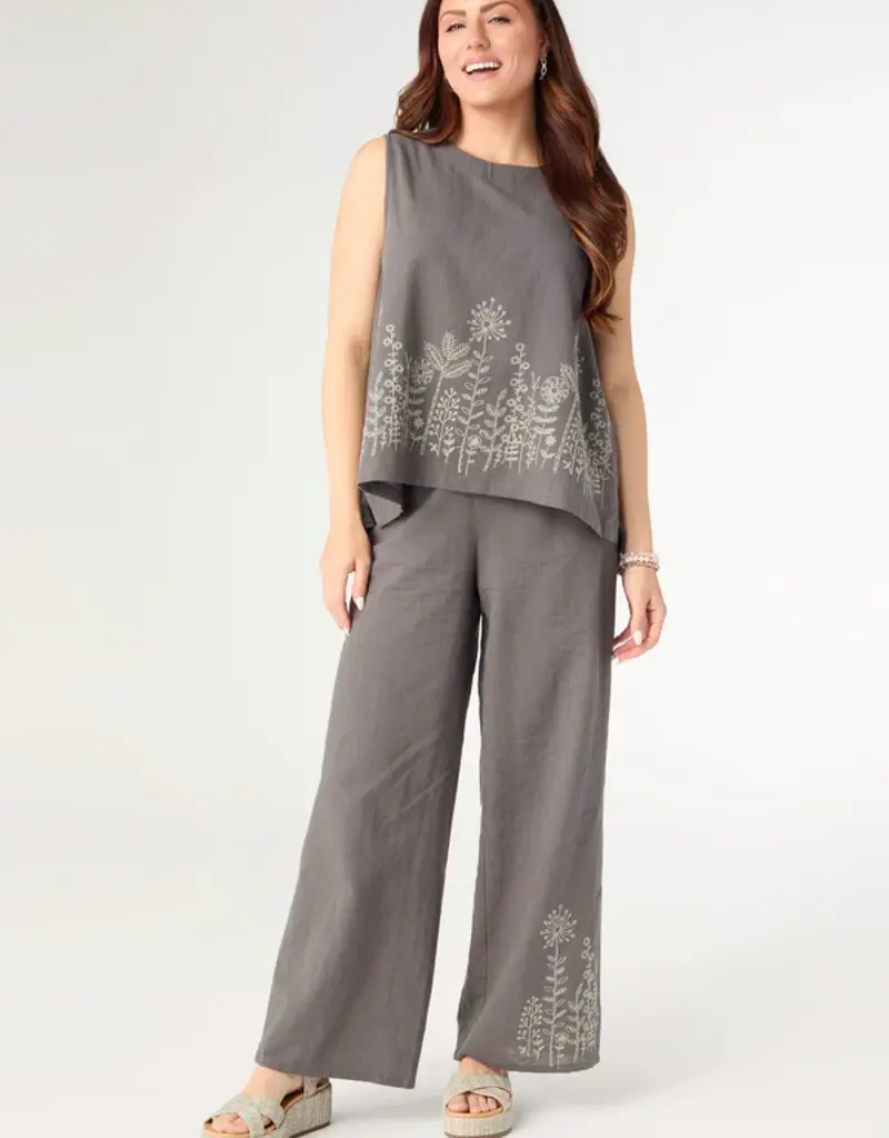 Ava Tank with Floral Embroidery