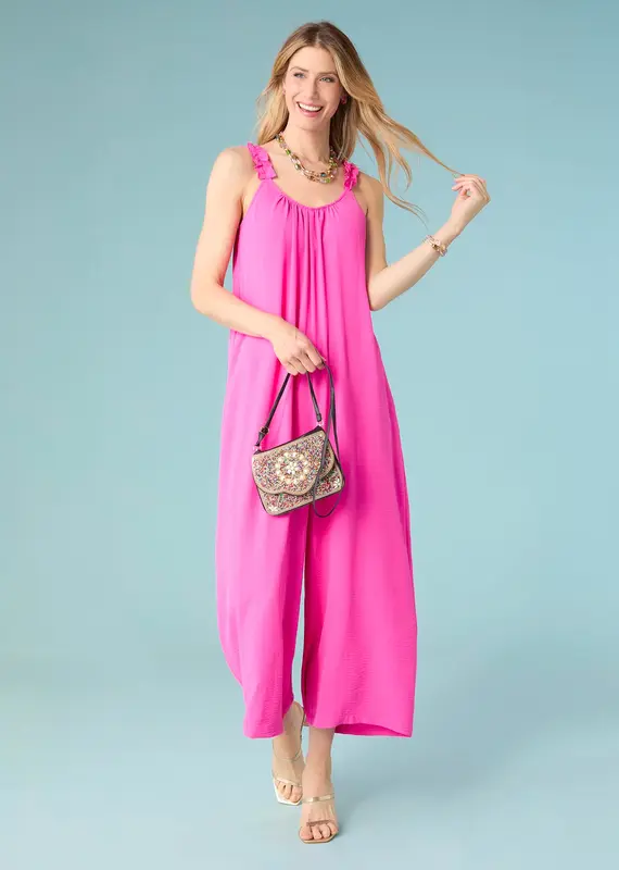 Madeline Sleeveless Romper with Ruffled Straps