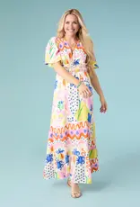 Picasso Short Sleeve Maxi Dress
