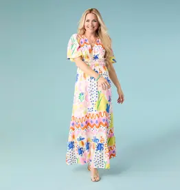 Picasso Short Sleeve Maxi Dress