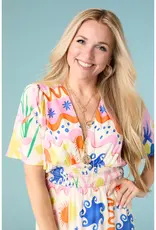 Picasso Short Sleeve Maxi Dress