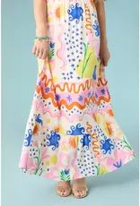 Picasso Short Sleeve Maxi Dress
