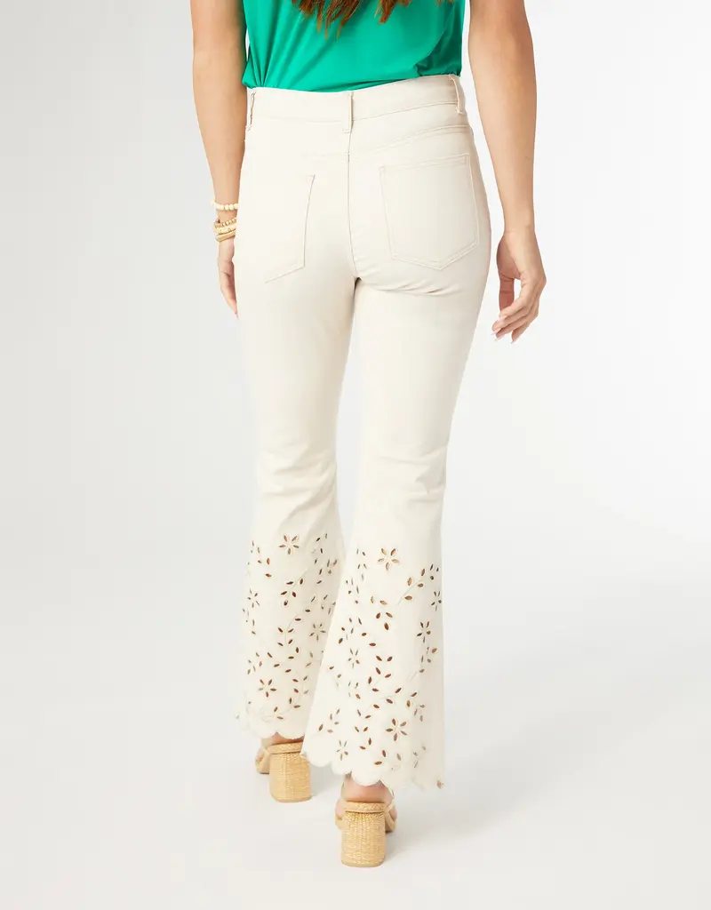 Jennifer Flare Pant with Cut-Out Flowers