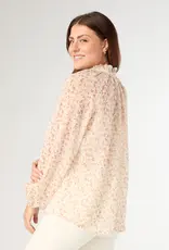 Maggie Flowy Chiffon V-Neck Top with Lurex