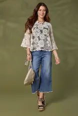 Kristen Elbow Sleeve Crochet Top