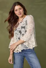 Kristen Elbow Sleeve Crochet Top