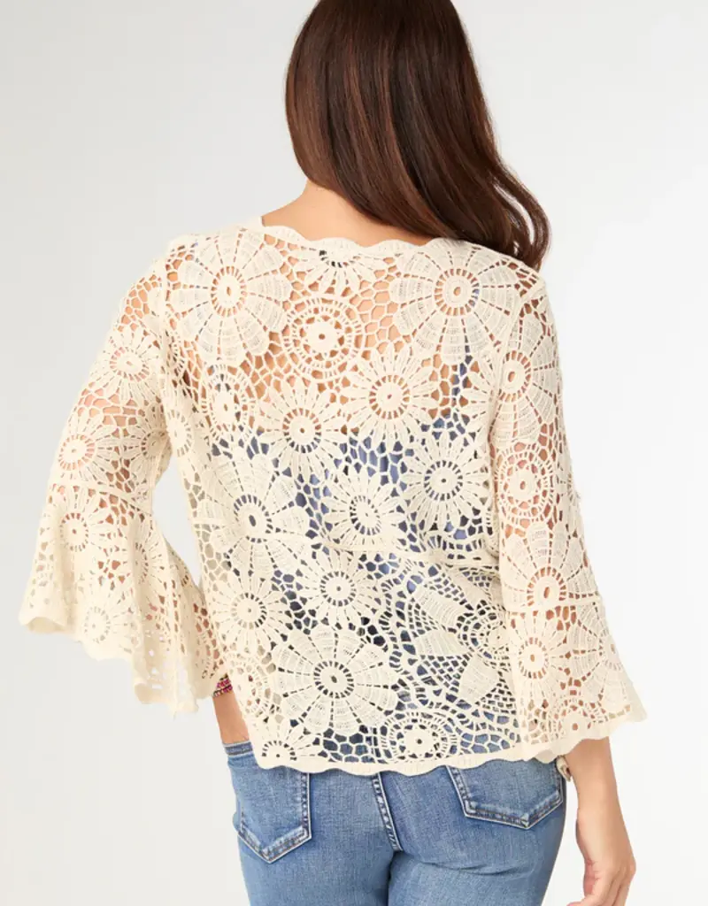 Kristen Elbow Sleeve Crochet Top