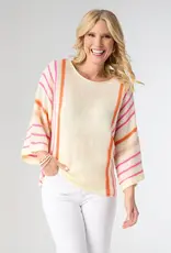 Gretchen Relaxed 3/4 Sleeve Striped Sweater
