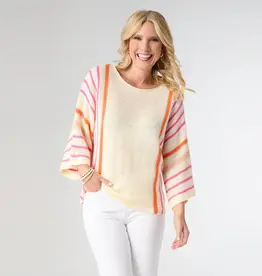 Gretchen Relaxed 3/4 Sleeve Striped Sweater