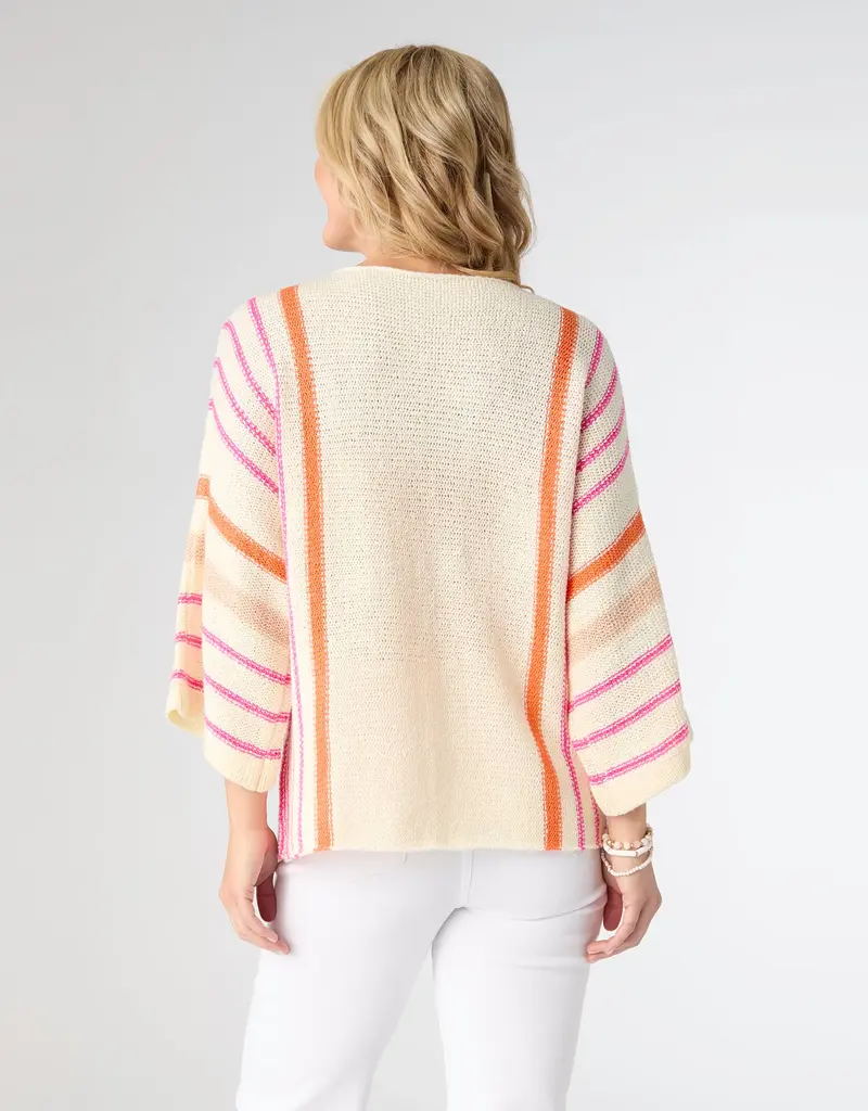 Gretchen Relaxed 3/4 Sleeve Striped Sweater