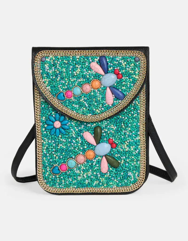 Artisan Beaded Crossbody - Turqouise Dragonfly