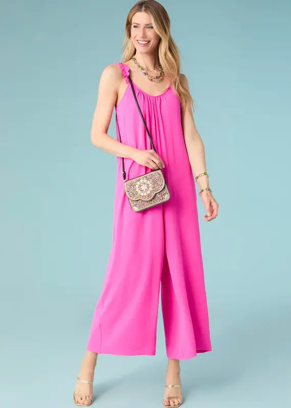 Artisan Beaded Envelope Crossbody - Shell