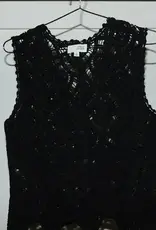 V-Neck Sleeveless Crochet Vest