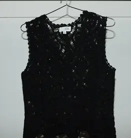 V-Neck Sleeveless Crochet Vest