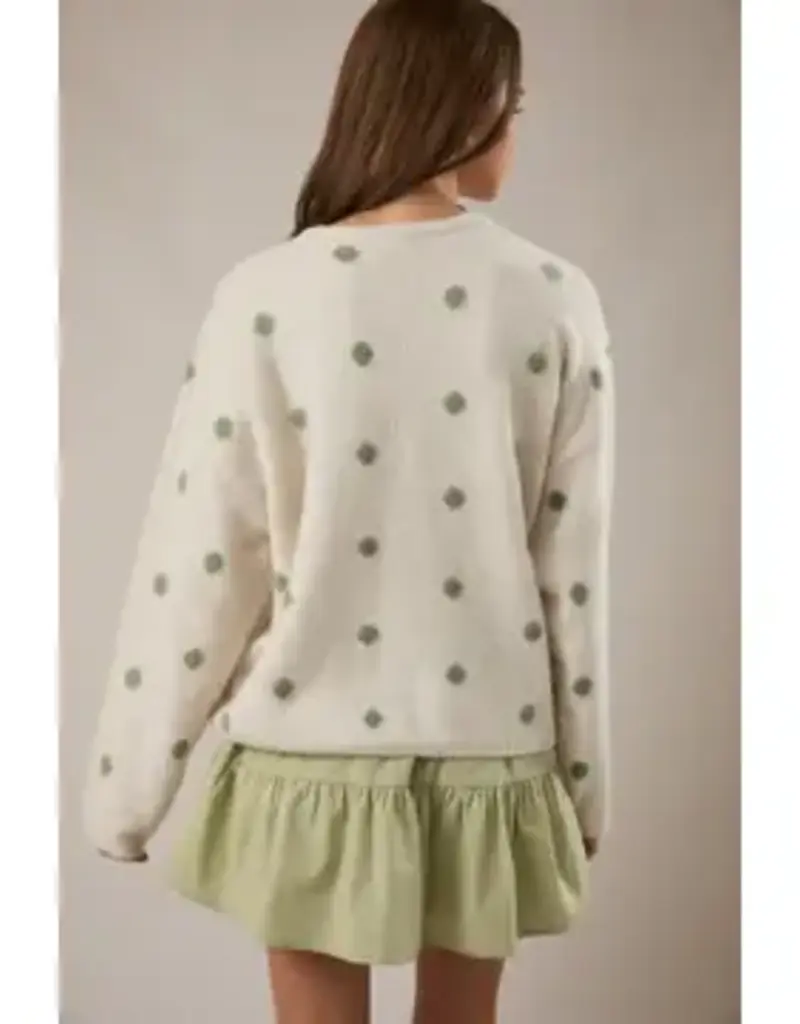 Polka Dot Button Front Cardigan