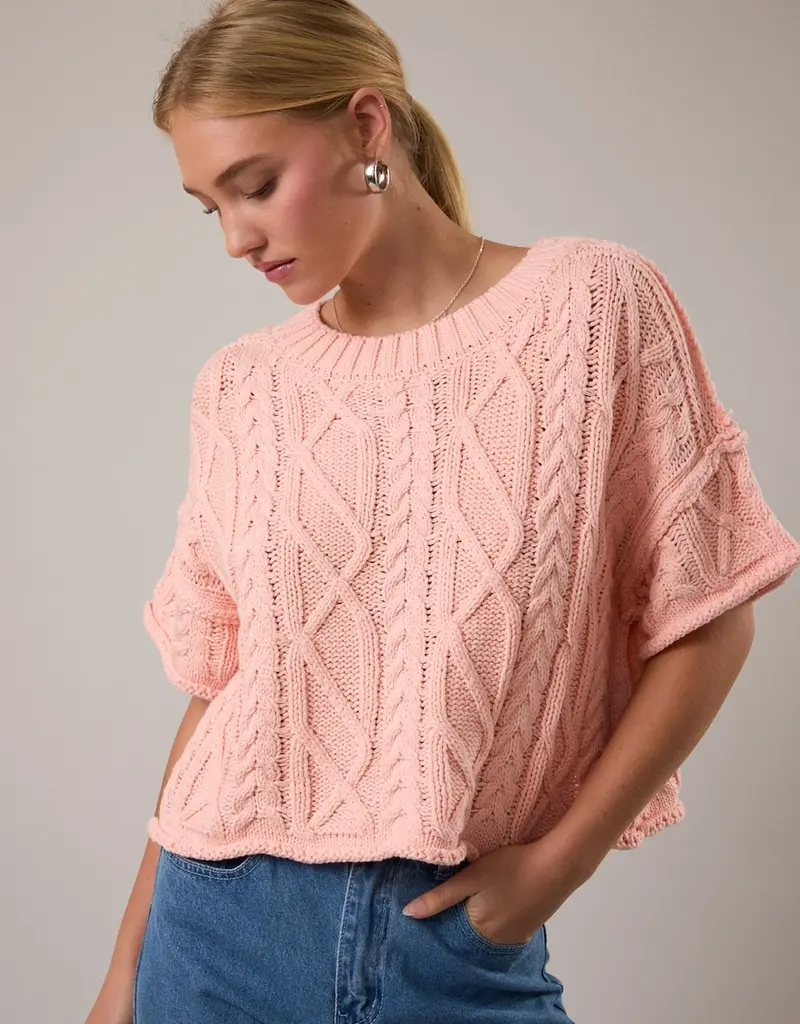 Knit Sweater Top With Drop Shoulder