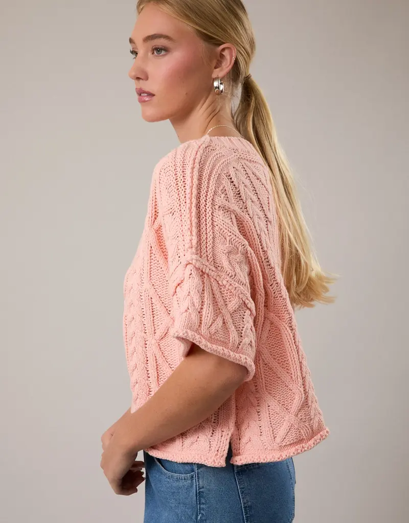 Knit Sweater Top With Drop Shoulder