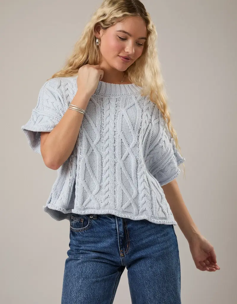 Knit Sweater Top With Drop Shoulder