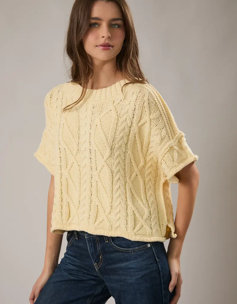 Knit Sweater Top With Drop Shoulder
