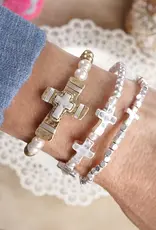 Faithful Trio – Boho Cross Stretch Bracelet Set