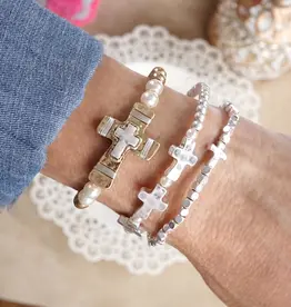 Faithful Trio – Boho Cross Stretch Bracelet Set