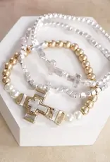 Faithful Trio – Boho Cross Stretch Bracelet Set