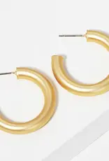Bold Brass Hollow Hoop Earrings