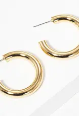 Bold Brass Hollow Hoop Earrings