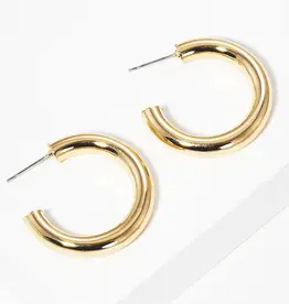 Bold Brass Hollow Hoop Earrings Colors: Gold - Silver - Matte Gold - Matte Silver