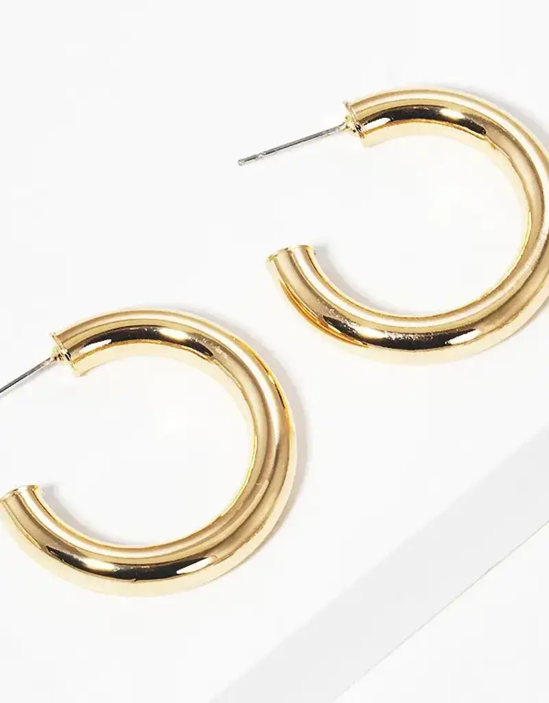 Bold Brass Hollow Hoop Earrings