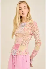 Spring Picnic Patch Mesh Top