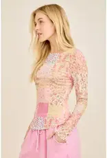 Spring Picnic Patch Mesh Top