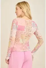 Spring Picnic Patch Mesh Top