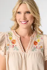 Freya Embroidered Dress with Flutter Sleeve