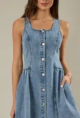 Square Neck Sleeveless Fit & Flare Dress