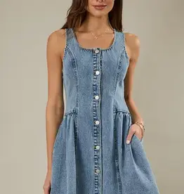 Square Neck Sleeveless Fit & Flare Dress