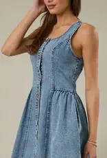 Square Neck Sleeveless Fit & Flare Dress