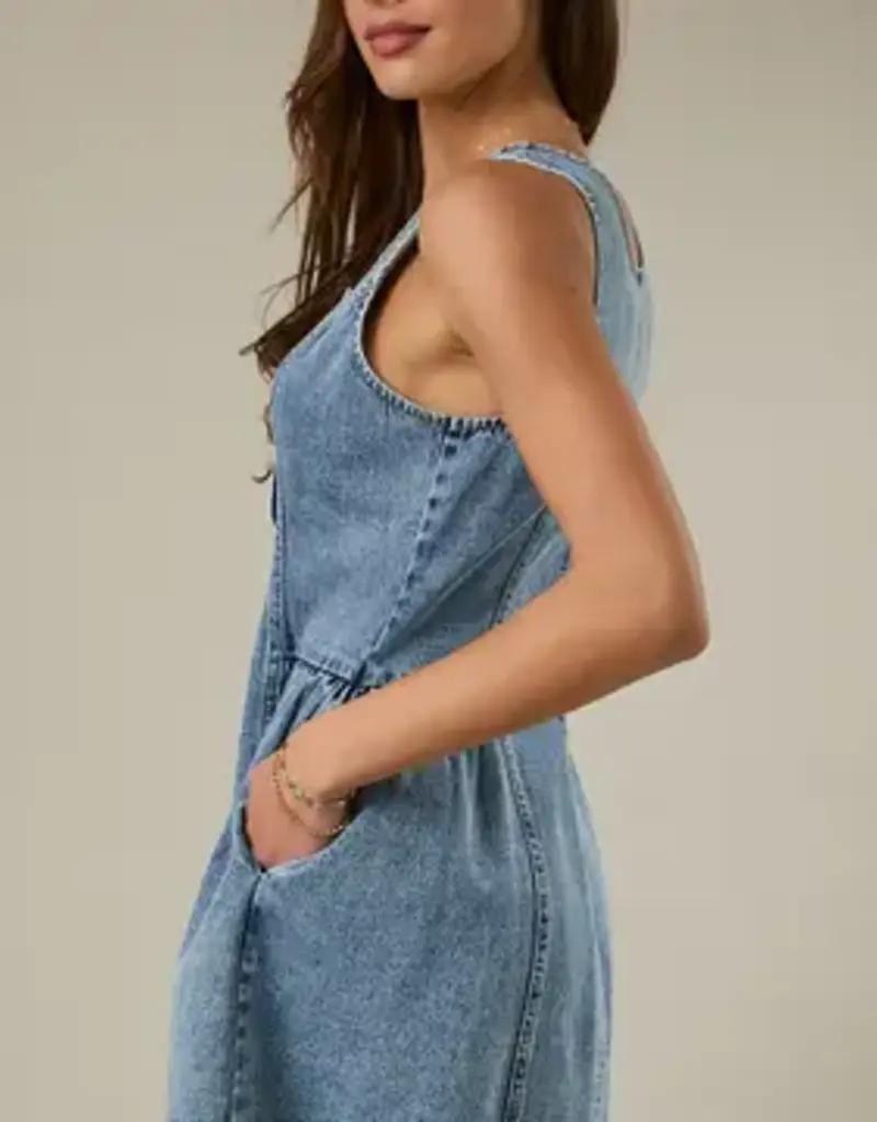 Square Neck Sleeveless Fit & Flare Dress