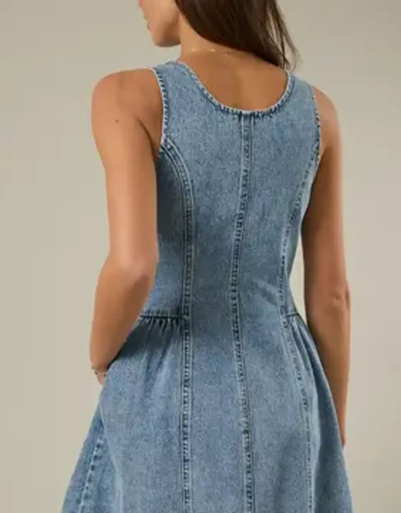 Square Neck Sleeveless Fit & Flare Dress