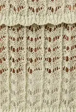 Round Neck Sleeveless Button Down Open Knit Top