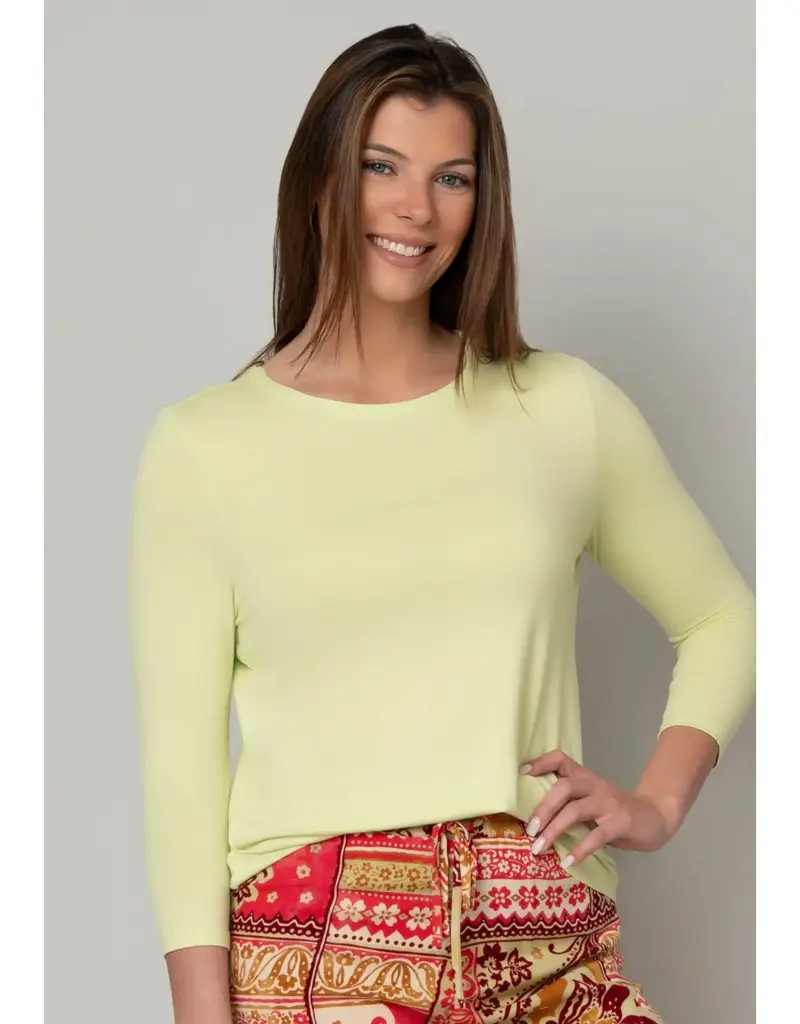 Juliana Crepe 3/4 Sleeve Hi-Lo Tee