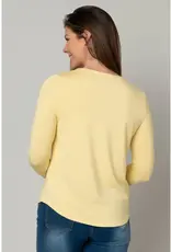 Juliana Crepe 3/4 Sleeve Hi-Lo Tee