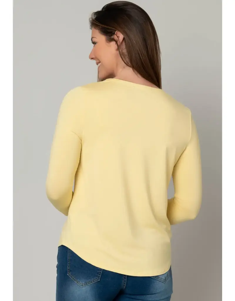 Juliana Crepe 3/4 Sleeve Hi-Lo Tee
