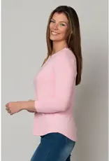 Juliana Crepe 3/4 Sleeve Hi-Lo Tee