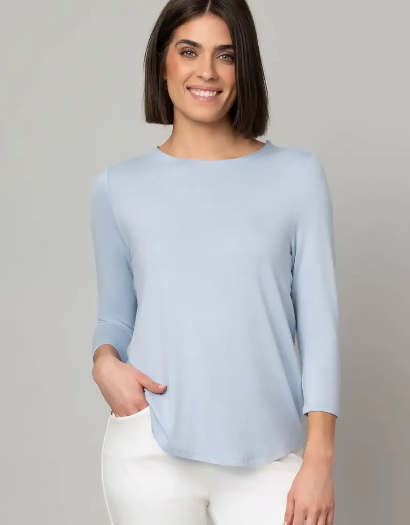 Juliana Crepe 3/4 Sleeve Hi-Lo Tee