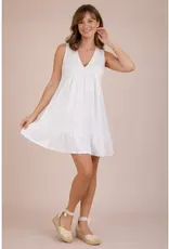 Slub Knit Crochet Lace Trim Dress