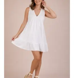 Slub Knit Crochet Lace Trim Dress